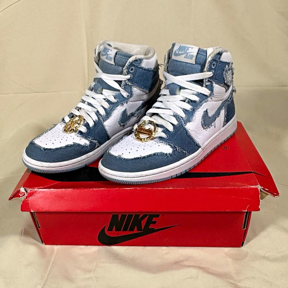 Jordan Air Jordan 1 Retro Hi OG 'Denim' White/Worn Blue High Top DM9036-104 S 7W